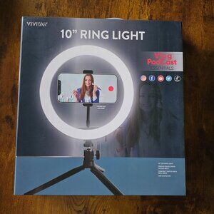 Vivitar 10” LED Ring Light with Tripod & Phone Holder – New in Box